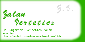 zalan vertetics business card