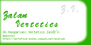 zalan vertetics business card